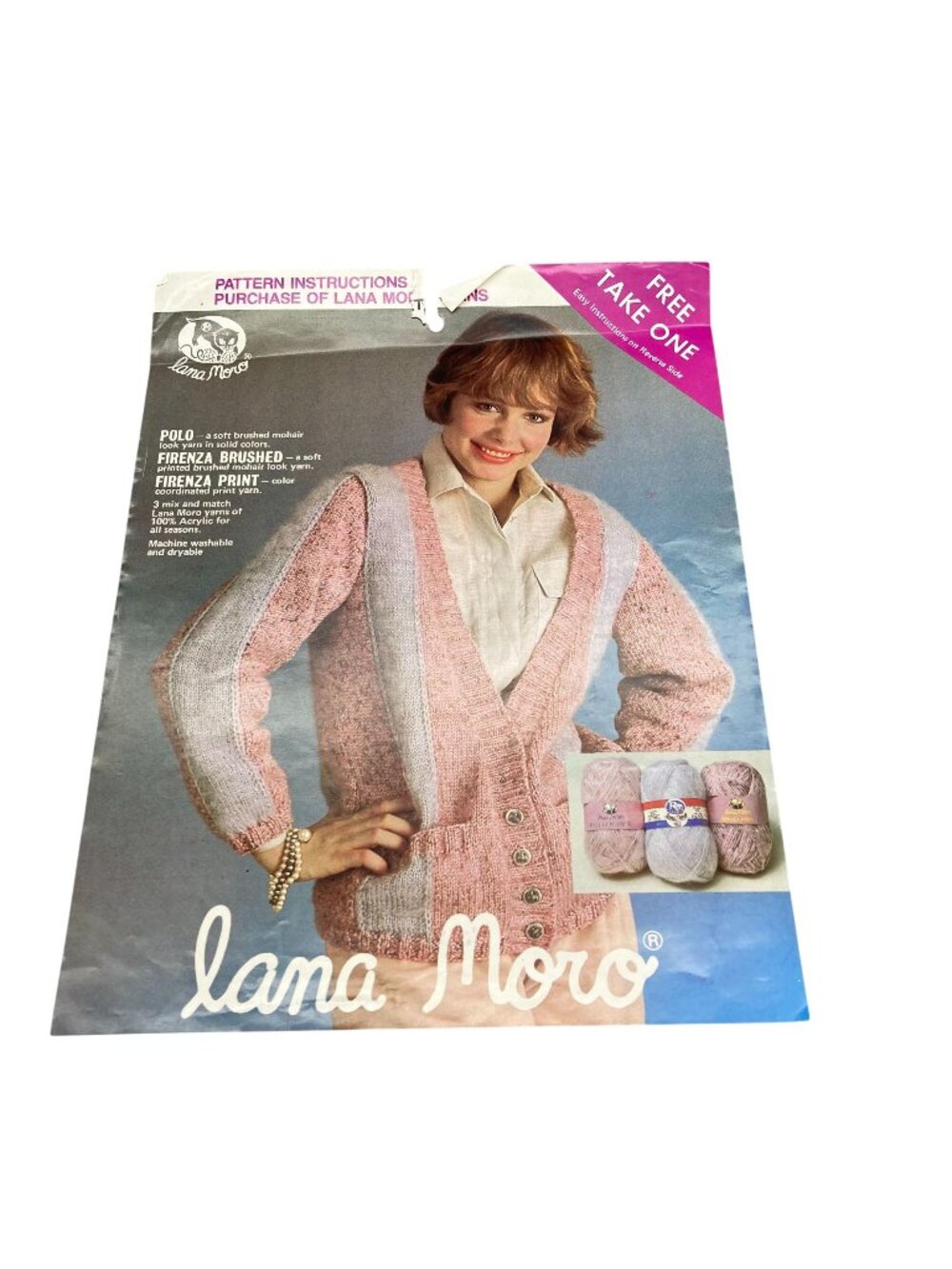 Vintage Patterns Lana Moro Brushed and Print Combination Knit Firenza Cardigan
